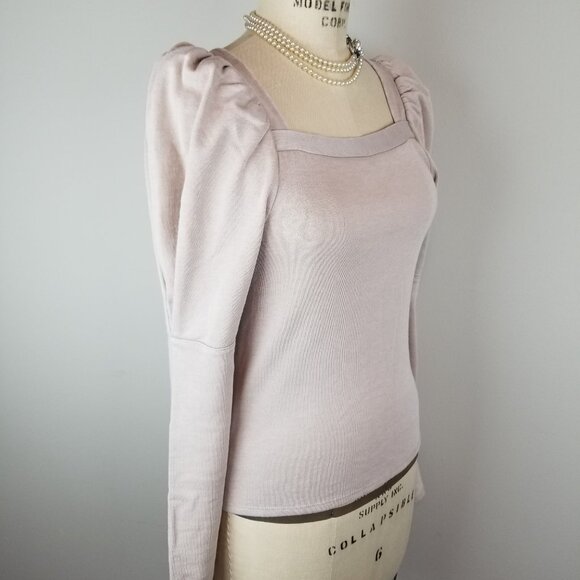 Splendid Josephine Puff Sleeve Sweatshirt in Latte * Super Soft * Ladies Small - Picture 4 of 8